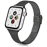 ★Sicheres Design: Armband kompatible mit Apple Watch haben an beiden Enden perfekte Uhrenösen, die sicher und präzise in Ihre Smartwatch einrasten. Mit Hakenschnalle, einfache Längenverstellung, machen Sie sich keine keine Sorgen um ein Abfallen.