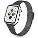Produktbild Oumida kompatibel für Apple Watch Armband 38mm 42mm 40mm 44mm, Edelstahl Ersatzarmband mit Metall Schnalle für iWatch Series 6/5/4/3/2/1 (38mm/40mm, Schwarz)