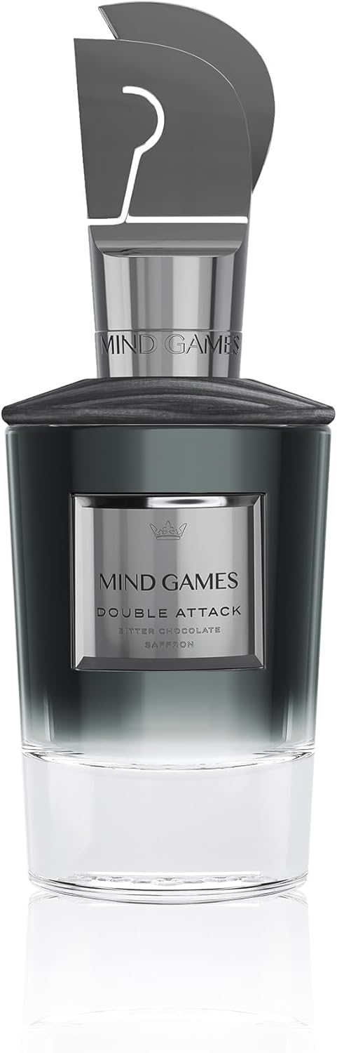 MIND GAMES Double Attack – Luxury Perfume with Notes of Pimento Oil, Cinnamon Madagascar & Vetiver Bourbon – Elegant Extrait de Parfum for Women & Men – Woody & Edible Perfume – 100 mL/3.4 oz