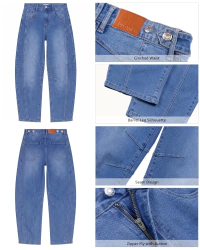 luvamia Women's Barrel Jeans Womens Wide Leg Jeans Barrel Leg Pants Women — view 4