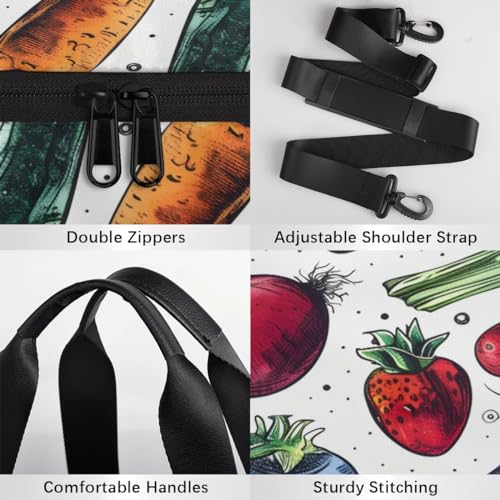 Eggplant Pepper Celery Travel Gym Bag Waterproof Sport Dance Bag for Women Men Portable Gymnastics Duffel Bags Canvas Tote Carry on Handbag for Workout Overnight Weekender4