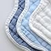 MUKIN Baby Drooling Towel, Snap Bibs, Muslin Bibs, 6 Pack, Adjustable, Soft Cotton (Gradient Blue)