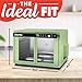 Gourmia French Door Air Fryer Oven - 37 Qt Large Capacity Convection Toaster Oven, FryForce 360°, Digital Display, 12 Cooking Presets, Dehydrate, Fits 13” Pizza, Dishwasher-Safe, Green