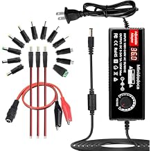 120W Power Supply Adjustable DC 3V  24V Variable Universal Switching AC/DC Adapter Minidodoca AC to DC Converter with LED Voltage Display and 16 Tips, for 3V to 24V Household Electronics - 5000mA Max