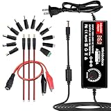 120W Power Supply Adjustable DC 3V ~ 24V Variable Universal Switching AC/DC Adapter Minidodoca AC to DC Converter with LED Voltage Display and 16 Tips, for 3V to 24V Household Electronics - 5000mA Max