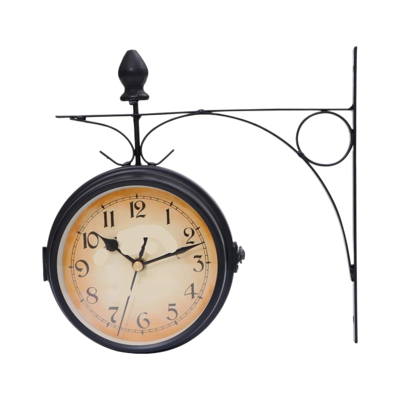 Ubohuz One Color Double Sided Train Station Waterproof Wall Clock For Patio, Pool, Garden