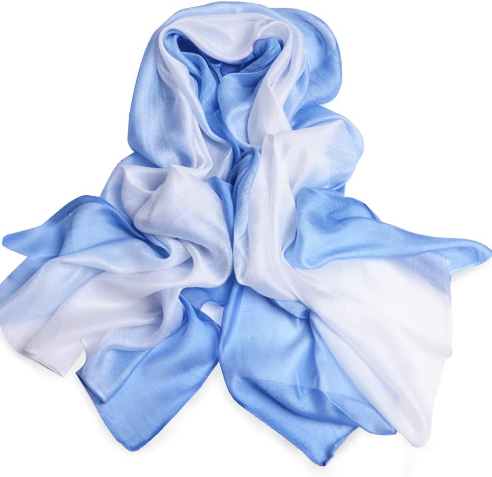 Cotton Silk Scarf Elegant Soft Wraps Color Shade Scarves for Women