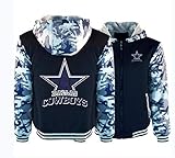  NFL Fans Jersey Jacke - Dallas Cowboys Männer Trikots Herbst Und Winter-Training Tops Thick Zipper Sweatshirt,A,5XL