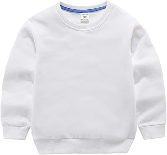 Toddler Baby Boy Girl Solid Cotton Sweatshirt Pullover Crewneck Long Sleeve T-Shirt Tops Spring Fall Clothes