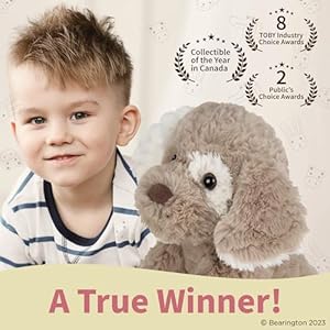 Bearington Beige and Brown Dog 10.5 Inch Stuffed Dog – Puppy Stuffed Animal – Plush Dog