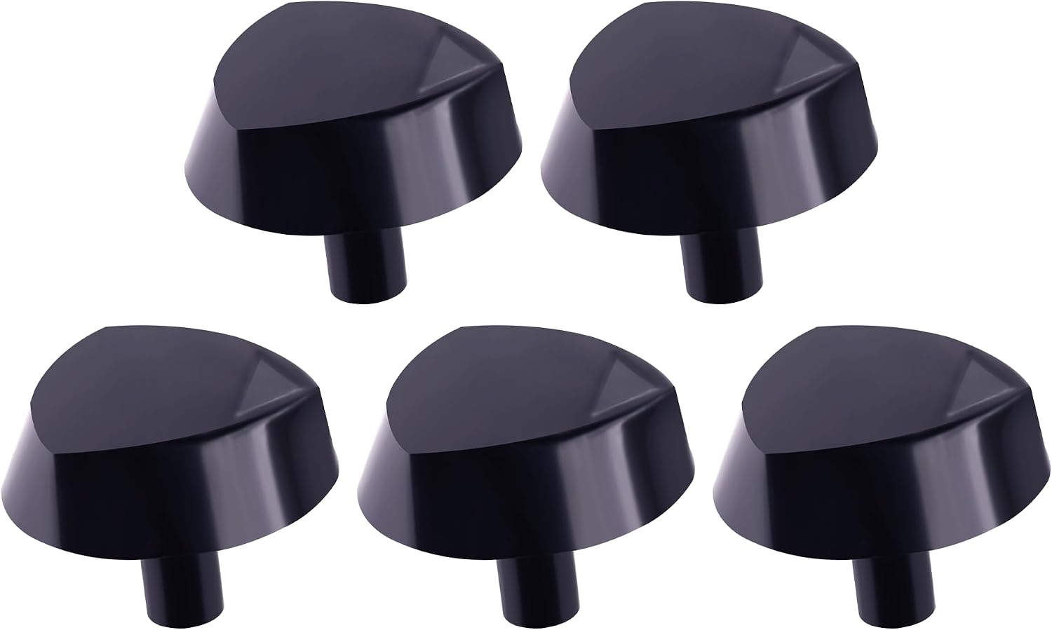 72731 Black Cooktop Knob,5Pcs,Clear Direction Marking