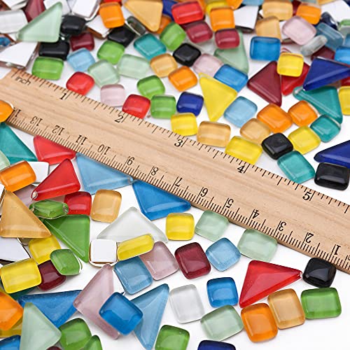 Youway Style 1000G Glass Mosaic Tiles For Crafts Bulk, Colorful Irregular Mosaic Pieces For Education Mosaic Projects,Diy Crafts Supplies, Mosaic Handmade Decor(1Kg) #TOP5