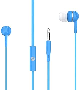 Motorola Pace 105 Wired in Ear Headphone with Mic (Blue)