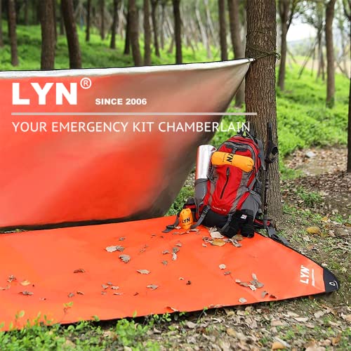 Image of LYN Heavy Duty Emergency Blanket Survival Gear Waterproof Insulated Blanket Emergency Tarp for Camping, Hiking, Bushcraft