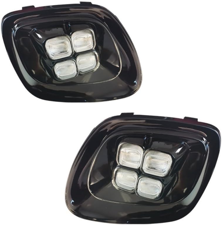 LED Daytime Running Lights DRL Compatible for Kia Picanto 2015 2016, 6000K 4LEDs 12W Front Bumper Fog Lamp + Yellow Turn Signals