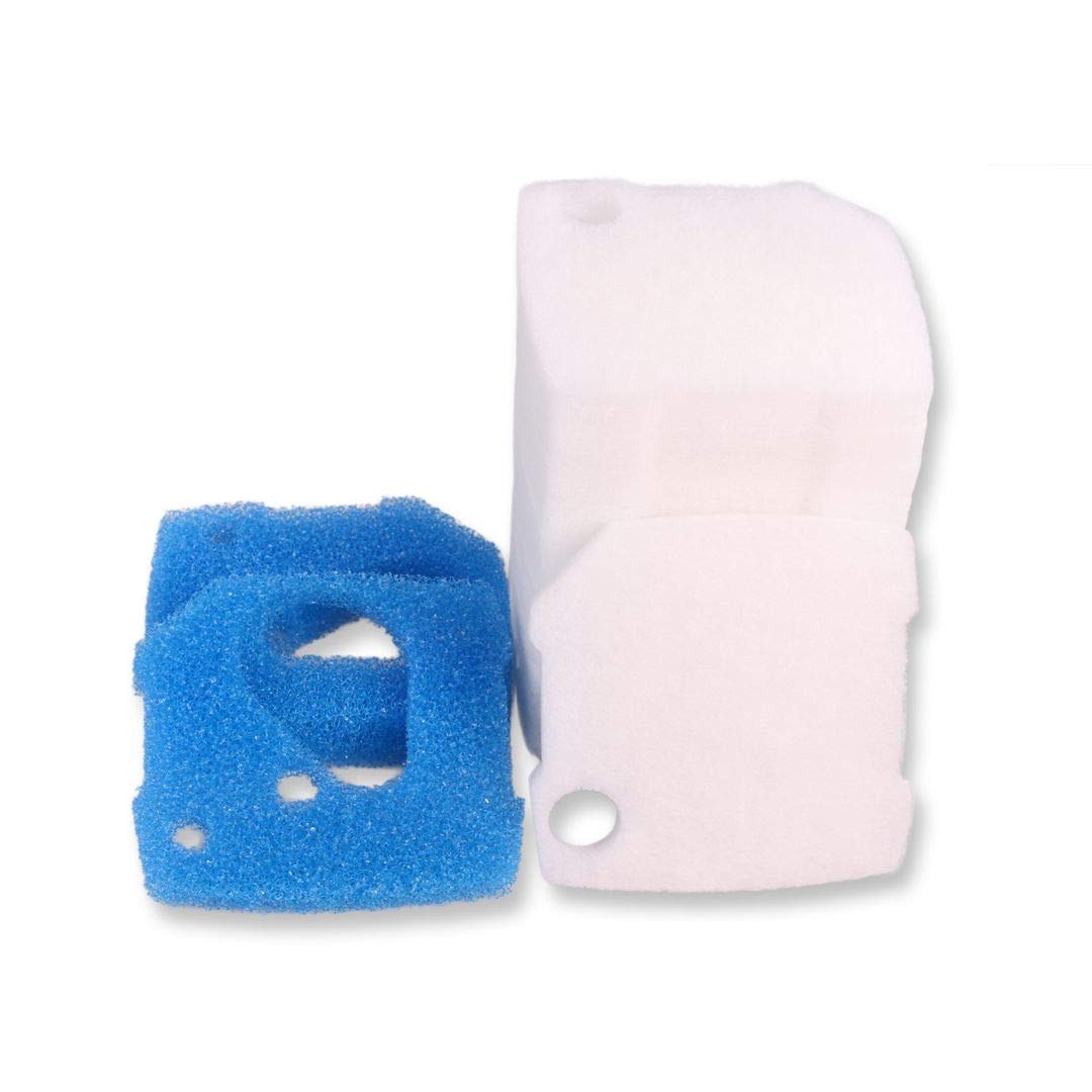 Compatible Esponja de Prefiltración y Almohadillas Filtrantes para Eheim Professionel 4+ 250/250T/350/350T/600 y Pro 4e+ 350 (12x Blanco, 3X Azul)
