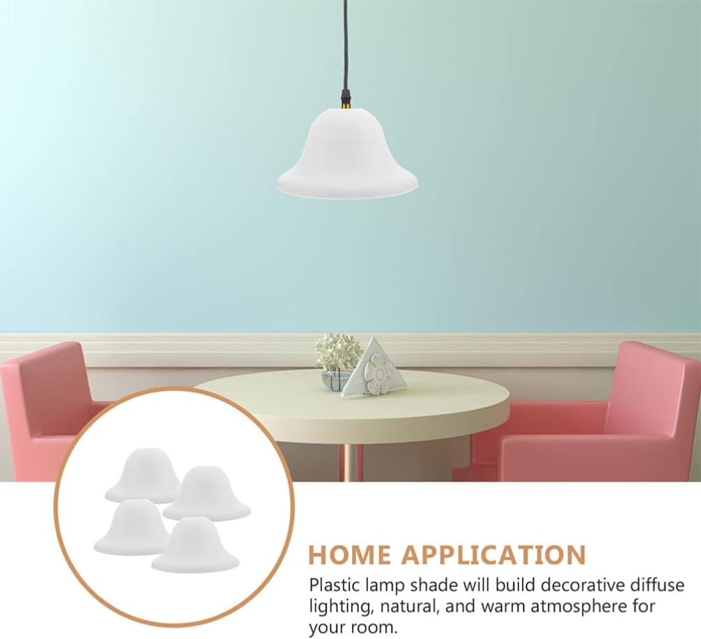 Operitacx Mushroom Lamp Shades 7.48X7.48X3.93 Inch Plastic Ceiling Lamp Covers Nordic Style Hanging Light Shade Set of 4 for Bedroom Living Room Office