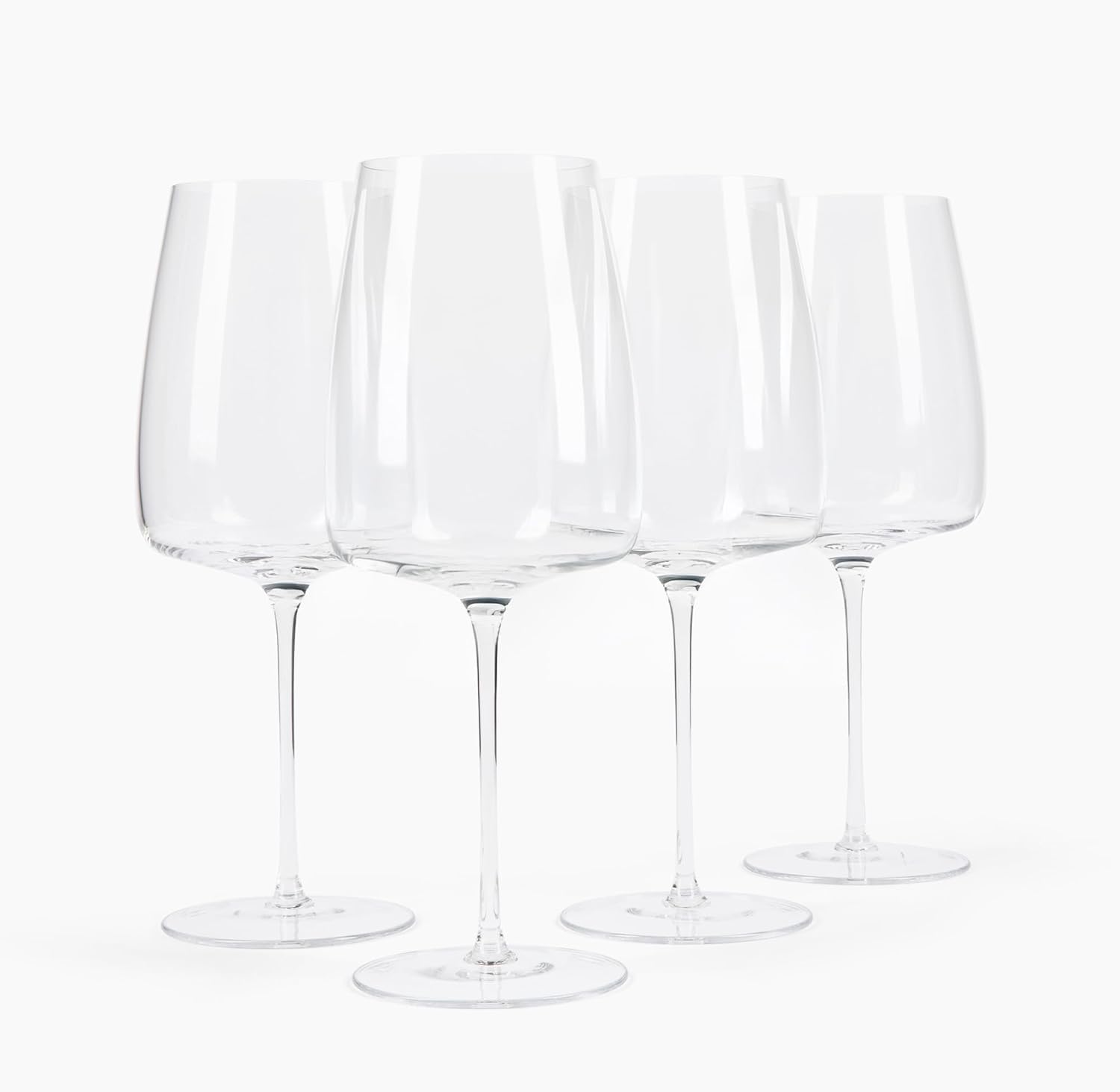 Tall Pour Wine Glasses by Larder & Vine, Set of 4 Large Bowl Stemware for Red & White Wines, Elegant, All-Purpose Glasses for Full Aroma & Flavor