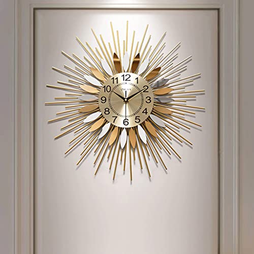 Slatiom Modern Minimalist Industrial Style Silver Living Room Wall Clock Without Number Studio Decoration Clock (Color : Gold, Size : 58 * 58Cm) #TOP30