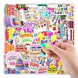 Happy Birthday Stickers Birthday Cakes Candle Balloon Stcikers for DIY Birthday Card Making Paper Crafts Scrapbooking Embellishment