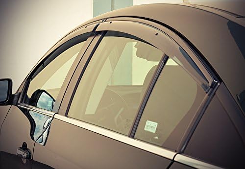 WellVisors Window Visors Wind Deflectors Compatible with Chevrolet Chevy 2011-2015 Cruze Sedan with Black Trim Rain Guards 3-847CH001