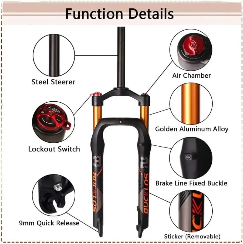 Federgabel 26 * 4,0 Luftfederung Fat Gabel Fahrrad for Strand Bike Reise 120mm Manuelle Lockout Fahrrad Gabel 9 * 135mm Gabel Radfahren Teil Fahrradgabel