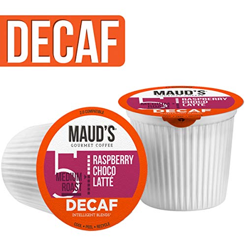 Maud's Decaf Raspberry Chocolate Coffee (Raspberry Choco Latte), 24Ct. Solar Energy Produced Recyclable Raspberry Chocolate Decaf Coffee Pods – 100% Arabica Coffee California Roasted, Kcup Compatible #TOP1
