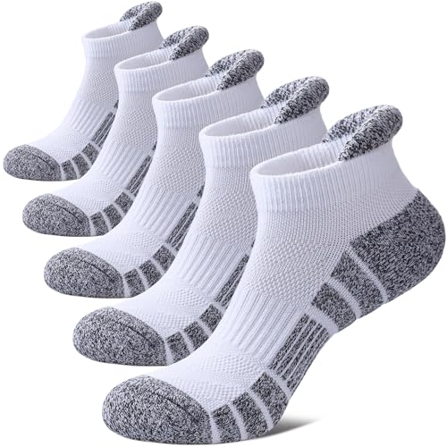 Women Ankle Socks Athletic Running Anti-blister Thick Cushioned Low Cut Sports Socks 5 Pairs