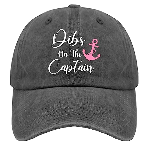 ODCRAT Captain Baseball Cap Captain Dad Hat for Women Graphic Denim Hats Adjustable-Black