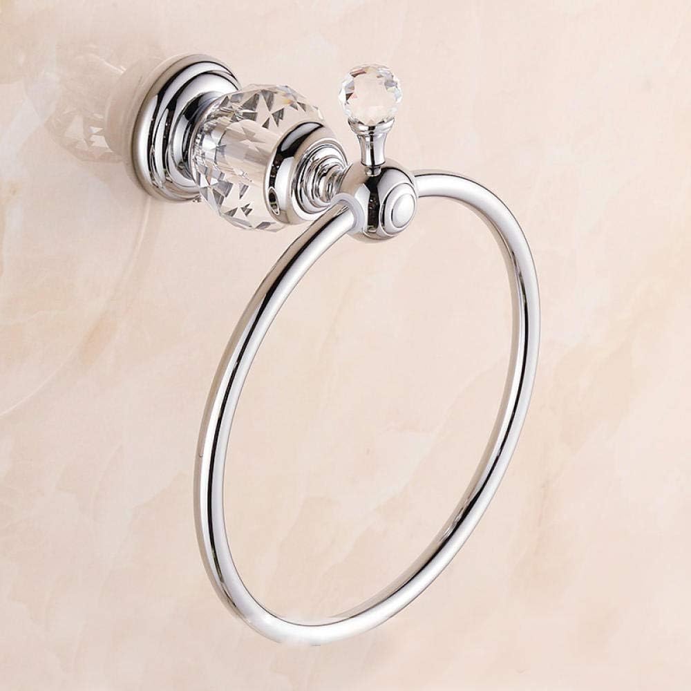 Towel Ring,Bathroom Accessories, Wall Mounted Punch-Free Copper Antique Towel Rack Bathroom Hardware Pendant Bathroom Retro Bath Towel Hanging Ring Silver