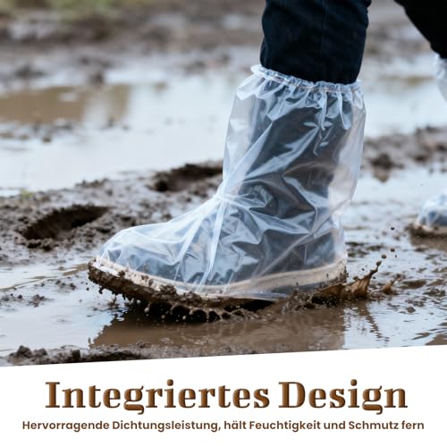 20 Paare Reusable Uberzieher Schuhe, Schuhüberzieher Wasserdichte, Einweg Schuhüberzieher mit Gummizug, Transparenter Überziehschuhe Reißfest Rutschfeste Einheitsgröße Wasser, und Staubdicht