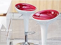 Vista 6 de Taburete de bar moderno, taburete de bar de altura ajustable, taburete giratorio de piel sintética, sillas de comedor hidráulicas, taburetes