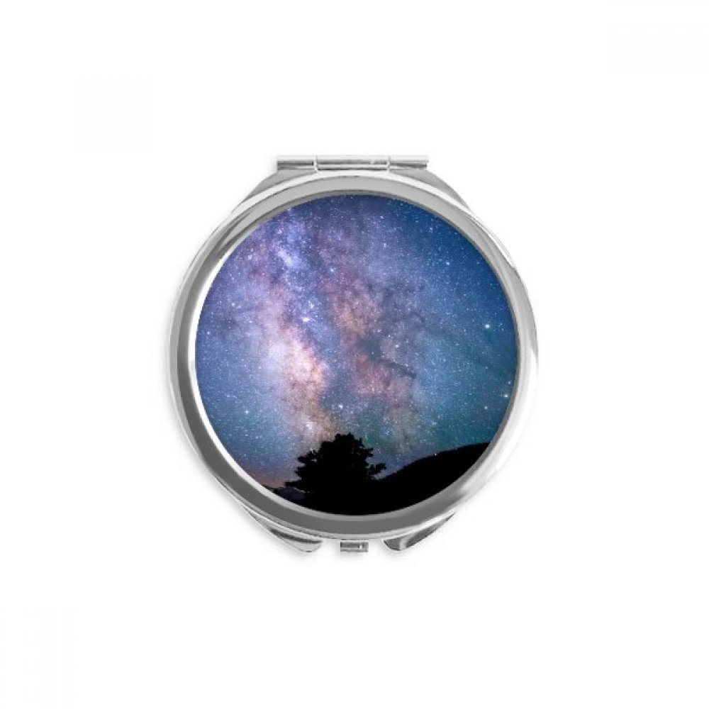 Miroir portable compact nébuleuse dark stars galaxy multicolore pour sac