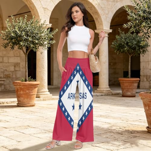Pantalon palazzo femme Arkansas drapé fluide et léger vêtement de vacances plage