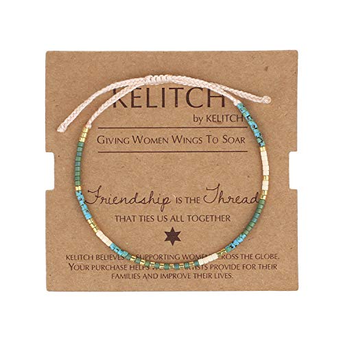 Image of KELITCH Miyuki Friendship Bracelet Boho Seed Beads Women Thin Strand Bracelets Adjustable