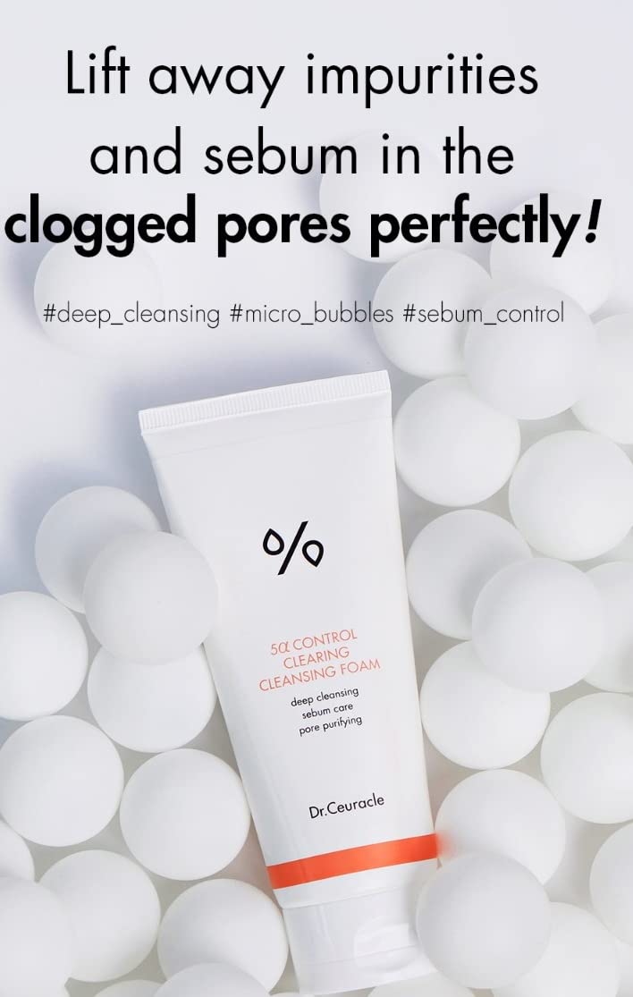 Dr.Ceuracle 5α Control Clearing Cleansing Foam | Deep Cleansing Sebum Care, Pore Purifying | A Special Foaming Cleanser For Dehydrated, Oily Skin That Cleanses Away Pore-Clogging Sebum and Innecessary Oil Without Tightness - Image 2