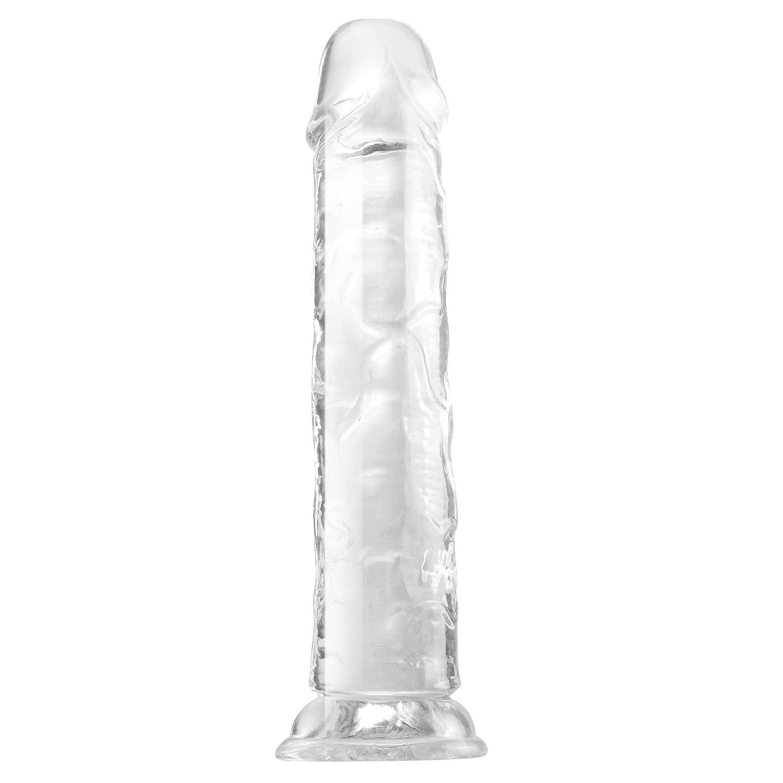 Consolador realista, consolador grande de 25 cm con ventosa fuerte, consolador anal flexible grande XL estimulación del punto G para mujeres, hombres Transparente