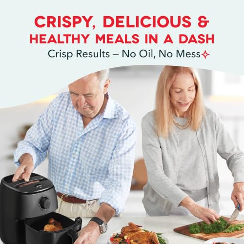 Image of Dash Tasti-Crisp Air Fryer - AirCrisp Technology - Compact Design with Adjustable Temperature Control - Nonstick Fry Basket & Auto Shut-Off Feature - 2.6 Quarts - Black