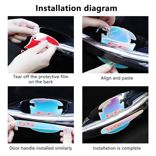 Image of 8 PCS Car Door Handle Scratch Protectors,Car Door Protector Edge Guards Universal Door Handle Protector Paint Guard (SS)