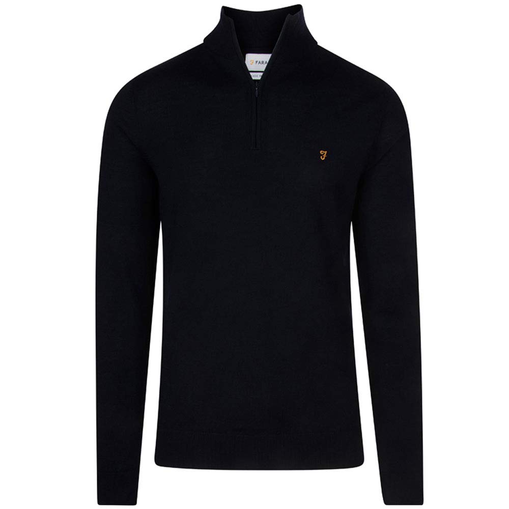 Farah Mens Quarter Zip Jumper True Navy S