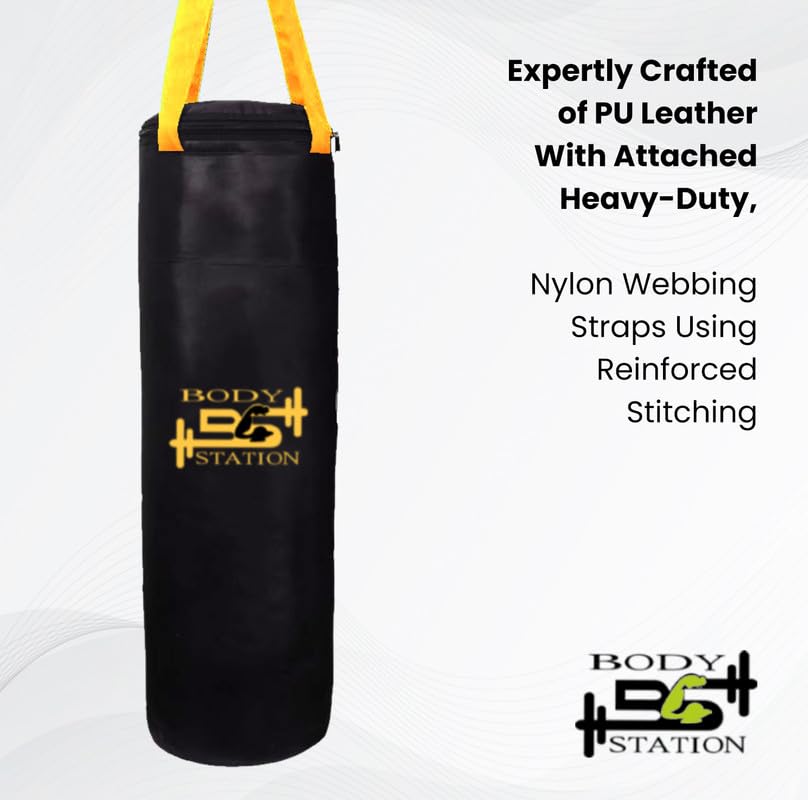 Image of SRF Heavy-Duty 3-Layer of PU Leather Punching Bag Durable Design with Attached Free Hanging & Detachable 4 S-Hook Connectors for Workout MMA Boxing Home Gym Training Equipment