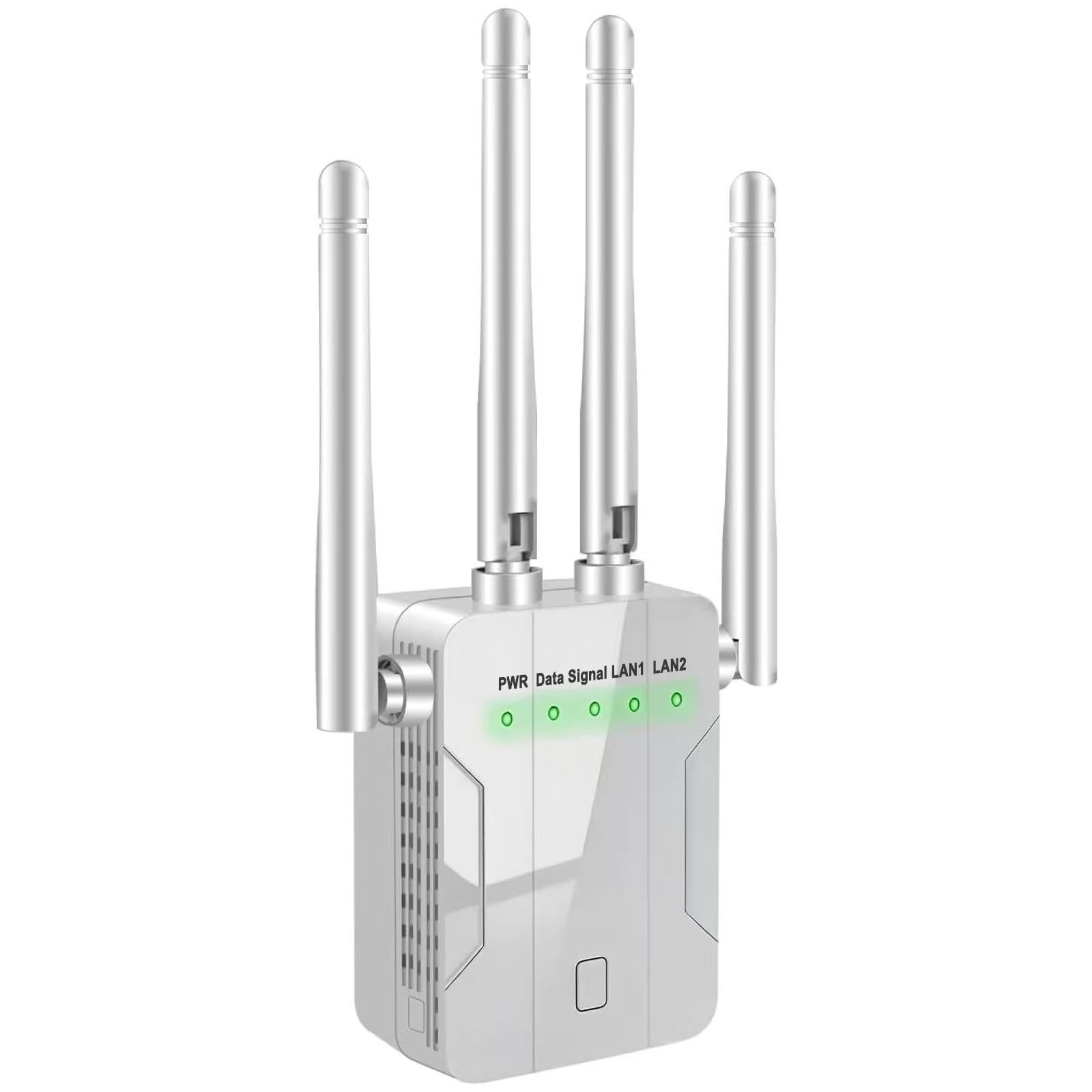 WiFi Extender Signal Booster,1200Mbps WiFi Repeater Dual Band 2.4GHz 5GHz,Wireless Amplifier with Ethernet Port, Mesh Compatible,15000 Sq.ft Whole Home Coverage for Home Villa Apartment (White)