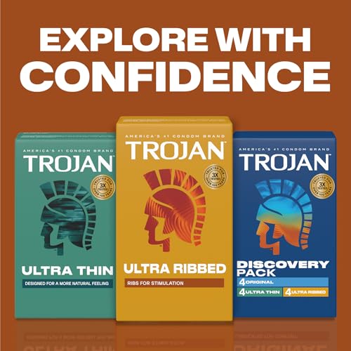 Image of Trojan Stimulations Ultra Ribbed Lubricated Condoms, 12 Count
