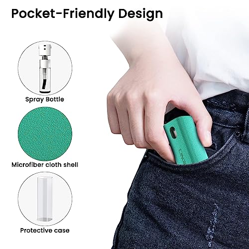 Image of Portronics Swipe 2 Screen Cleaner & Duster with Refillable Spray Bottle, Chemical Free for Monitors & Laptop Screen, Smartphones & Tablets(Green)