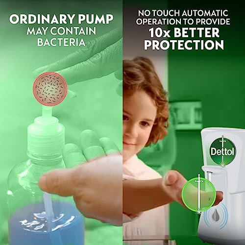 Image of Dettol Handwash No-Touch Automatic Soap Dispenser Device Kit, with 3x250ml Aloe Vera Refills free | Aloe Vera & Moisturizer | 10X Better Protection from Germs