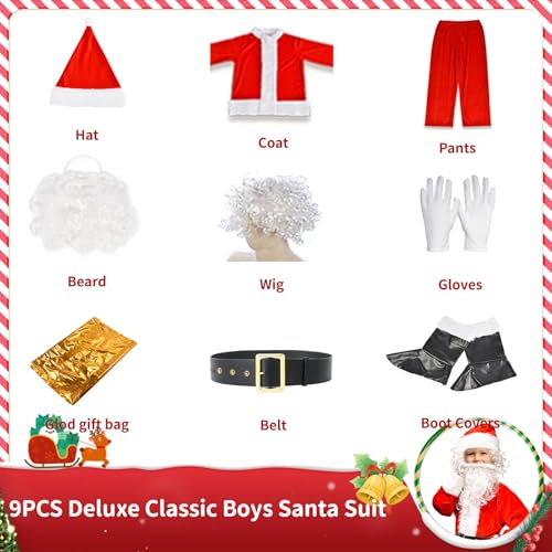 Disfraz de Santa para Niños 9 piezas Talla S miniatura 2