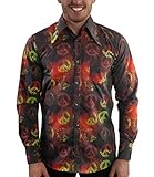  Comycom Peace Zeichen 70er Hippie Hemd bunt XL
