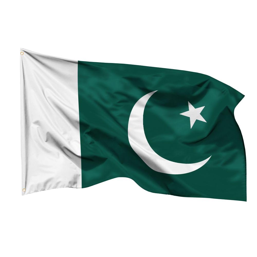PHENO FLAGS Pakistan Flag 90 x 150 cm - Weatherproof National Flag Made of Polyester with Double Stitching and Metal Eyelets