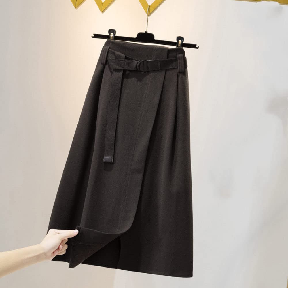 Gonne Lunghe Invernali, Orlo Irregolare Marrone Elasticizzato Con Cintura Gonna A Vita Alta A Pendolo Grande Gonne Invernali Taglie Forti Gonna Arricciata A Trapezio Midi Gonne A Pieghe Per Le Donne