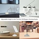 YEAKE Adjustable Flexible Gooseneck Makeup Mirror,360°Rotation Folding Portable Desk Vanity Mirror with Stand Shower Shaving Cosmetic Mirror Square - Image 4